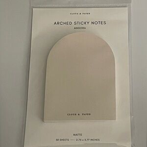 Cloth & Paper Arched Sticky Notes in “Angora”